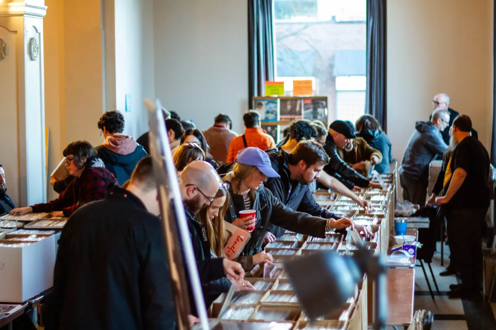 crowd at plant sale event